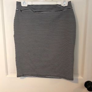 Toad & Co Black and white striped skirt